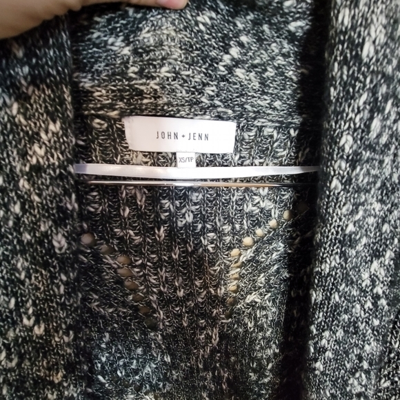 John + Jenn Black and White Mid Length Duster Oversized Cardigan Size XS - Picture 3 of 14
